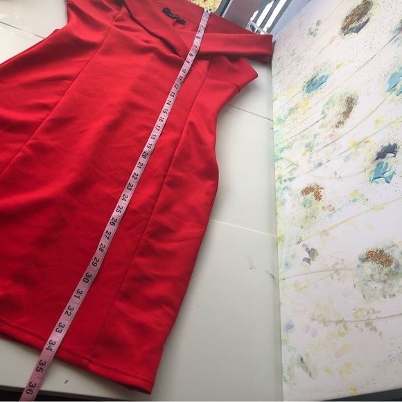 LOVESAINTS Women’s European Brand Red V Neck Dress Size L - Picture 8 of 9